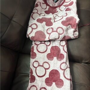 Disney Burgundy and White Pajama Set brand new never worn